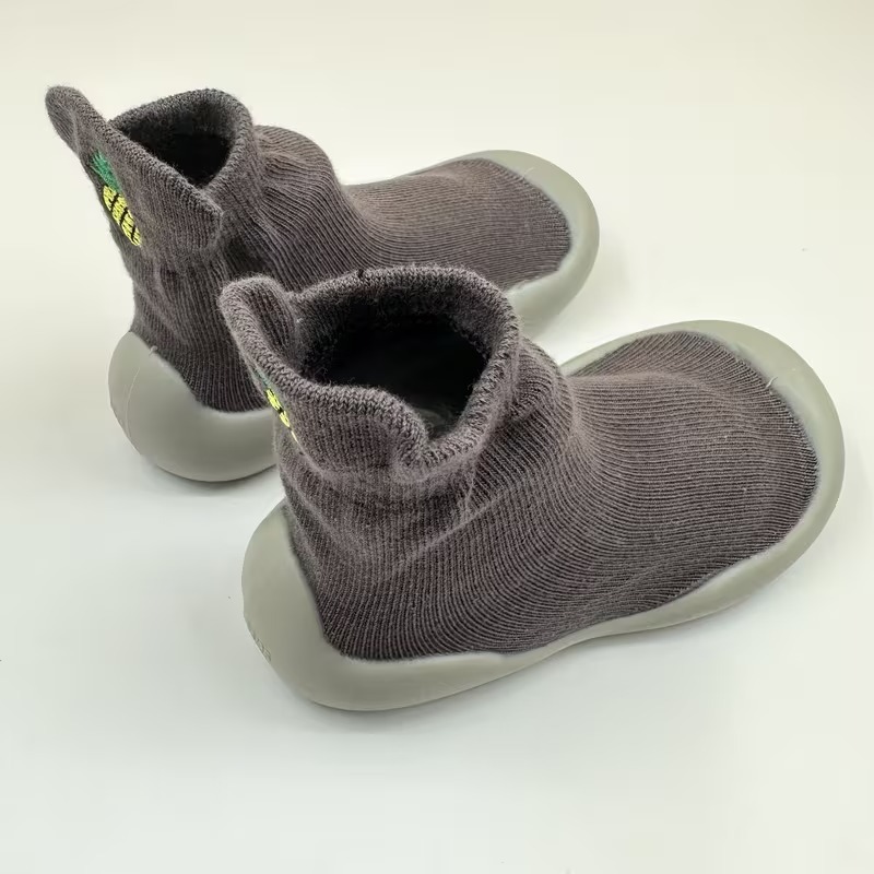 Fruit Print Slip On Socks For Toddlers With Non Slip Rubber Sole