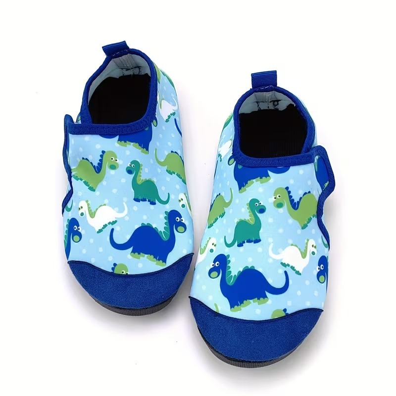 Cartoon Print Water Shoes For Kids With Hook And Loop Closure