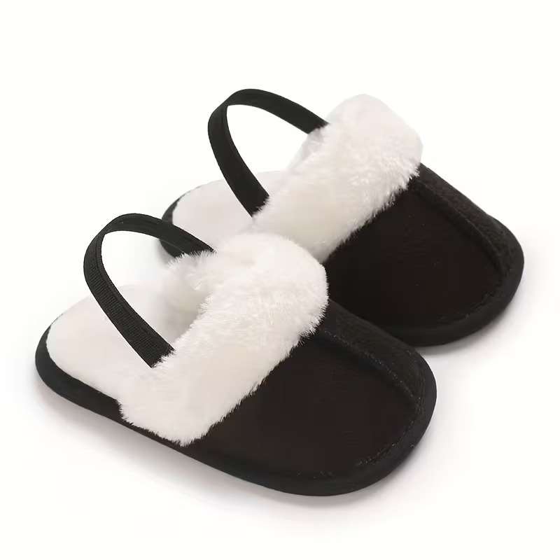 Casual Plush Lined Slippers For Infant With Soft Sole
