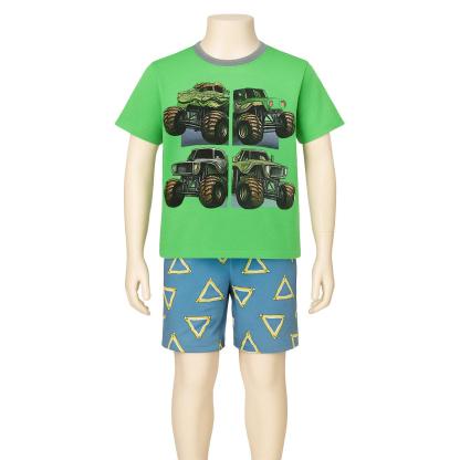 Print Pajama Set Boys Cool Comfort Meets Kid Friendly Style-Diaper Reusable