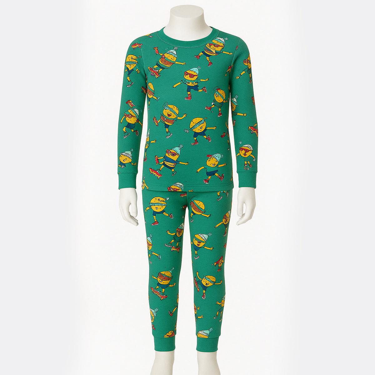 4 Piece Dinosaur Pajama Set Boys Fun Sleepwear for Kids-Diaper Reusable