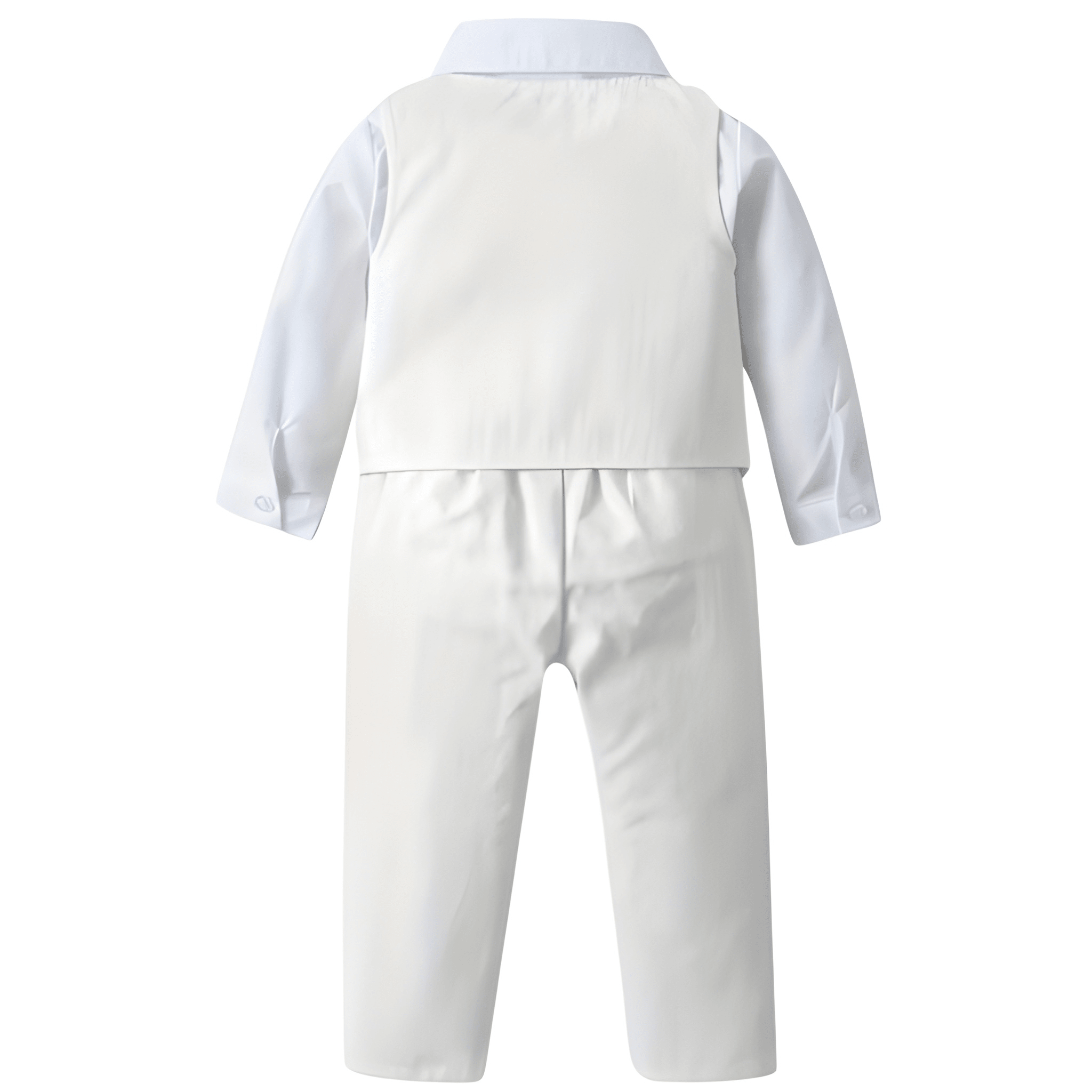 Three Piece Suit Set With Long Sleeve Shirt Vest And Trousers