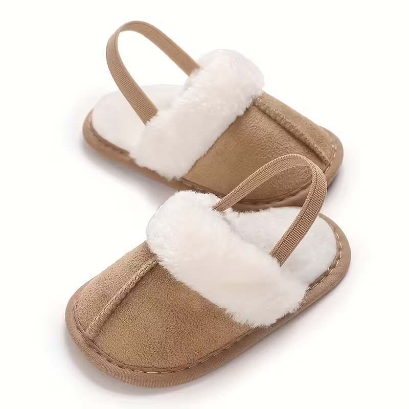 Cozy Plush Baby Girl Slippers With Soft Non Slip Sole