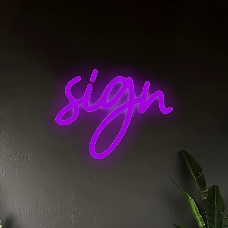  Customizable LED Neon Sign With 2 Lines