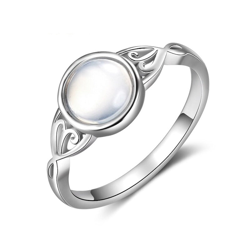 Victorian Style Silver Moonstone Ring-Florence Scovel