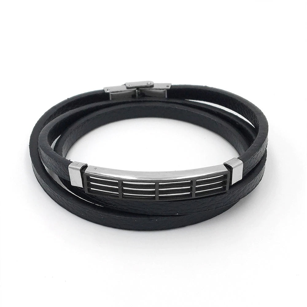 Double Layer Men's Leather Bracelets-Florence Scovel