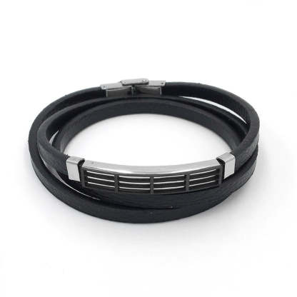 Double Layer Men's Leather Bracelets-Florence Scovel