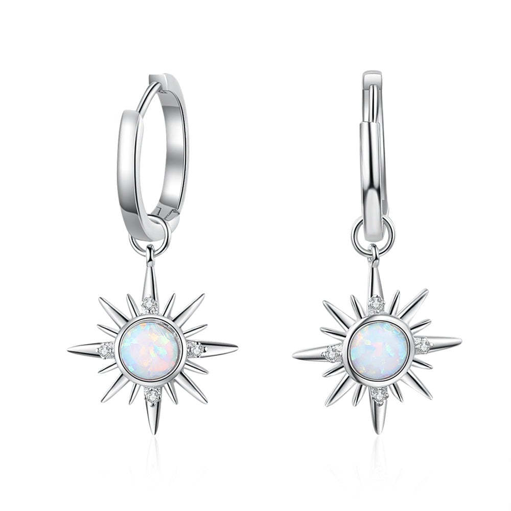 Designer Sun Opal Hoop Earrings For Women-Florence Scovel