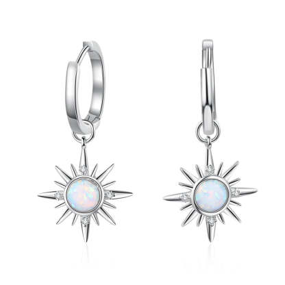 Designer Sun Opal Hoop Earrings For Women-Florence Scovel