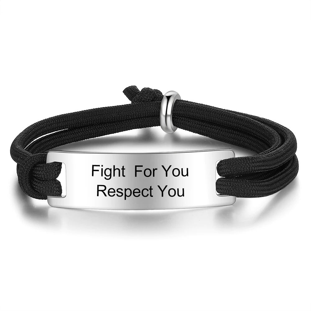 Personalized Engraving Adjustable Rope Bracelets for Men-Florence Scovel