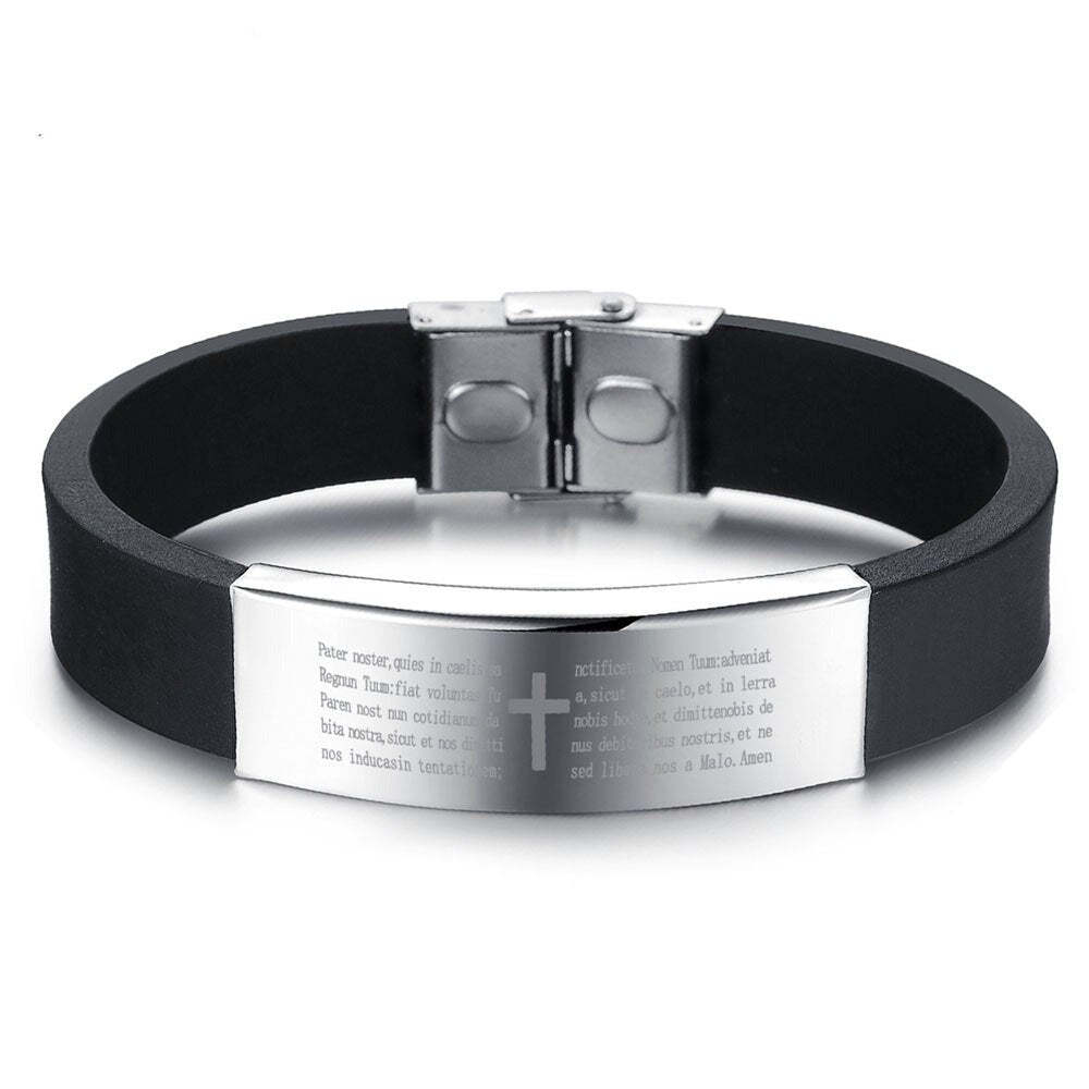 Scripture Pattern Silicone Stainless Steel Bracelets-Florence Scovel