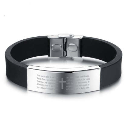 Scripture Pattern Silicone Stainless Steel Bracelets-Florence Scovel