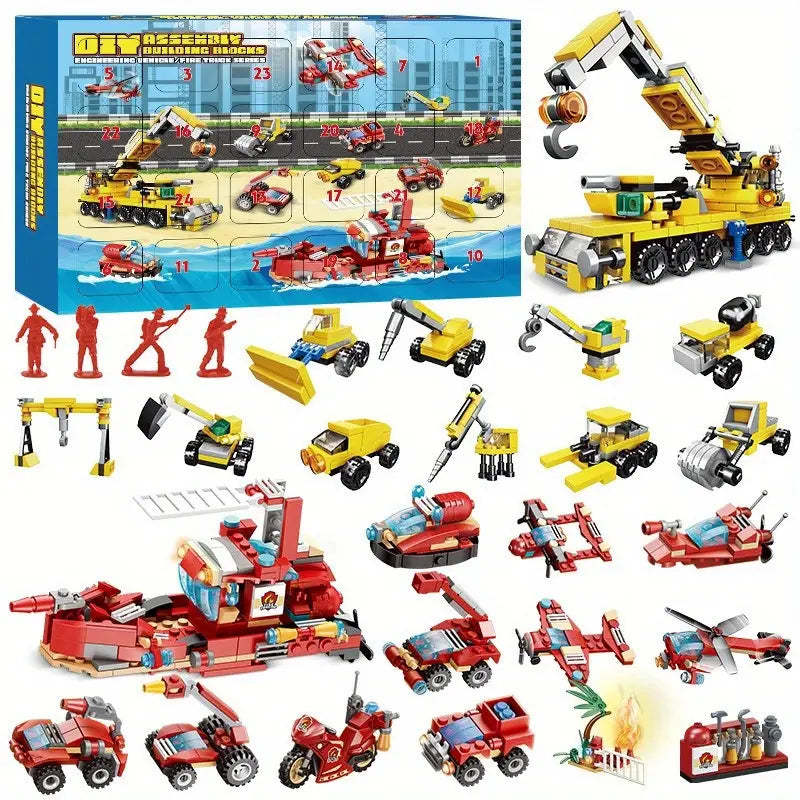 24 Piece Christmas Countdown Calendar Bricks Toy Set-Florence Scovel