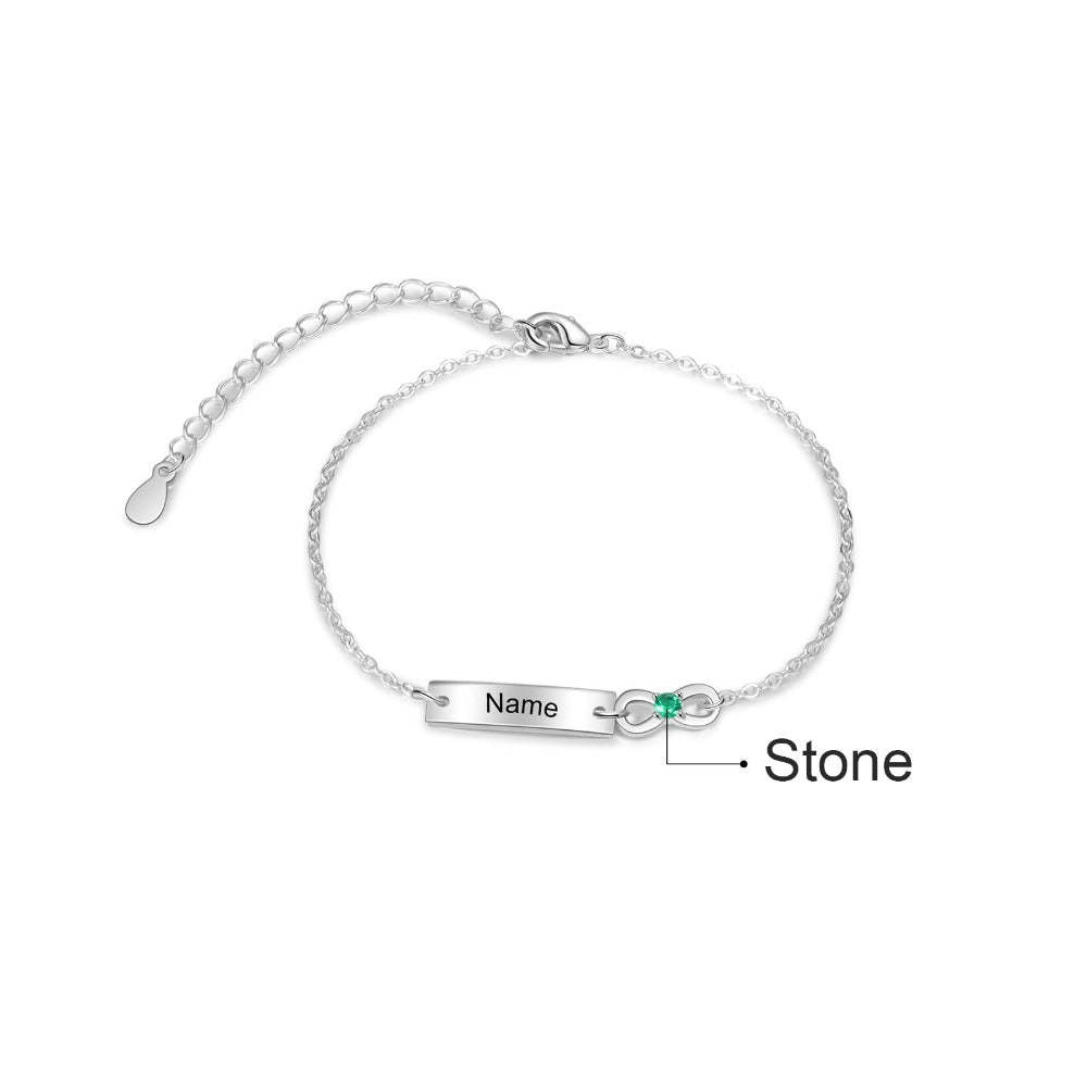 Adjustable Chain 1 Birthstone Infinity Bracelets-Florence Scovel