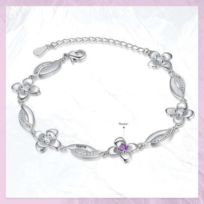 Customized Flower Bracelet With 1 Birthstone For Women-Florence Scovel