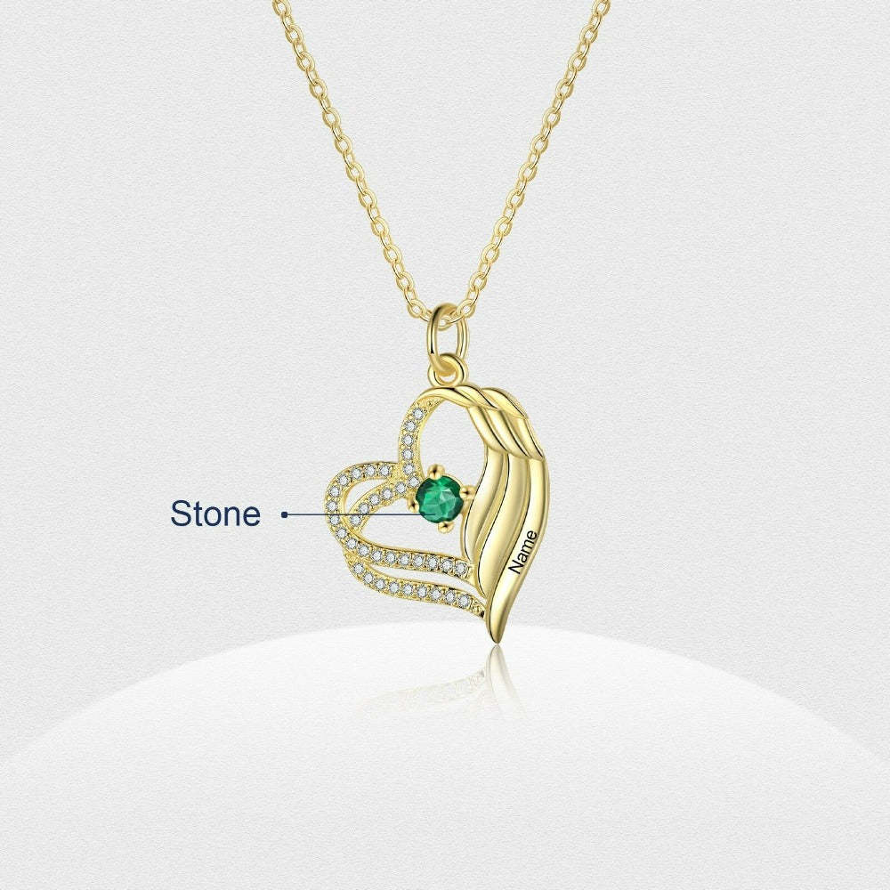 Personalized Gold Color Heart Necklace-Florence Scovel