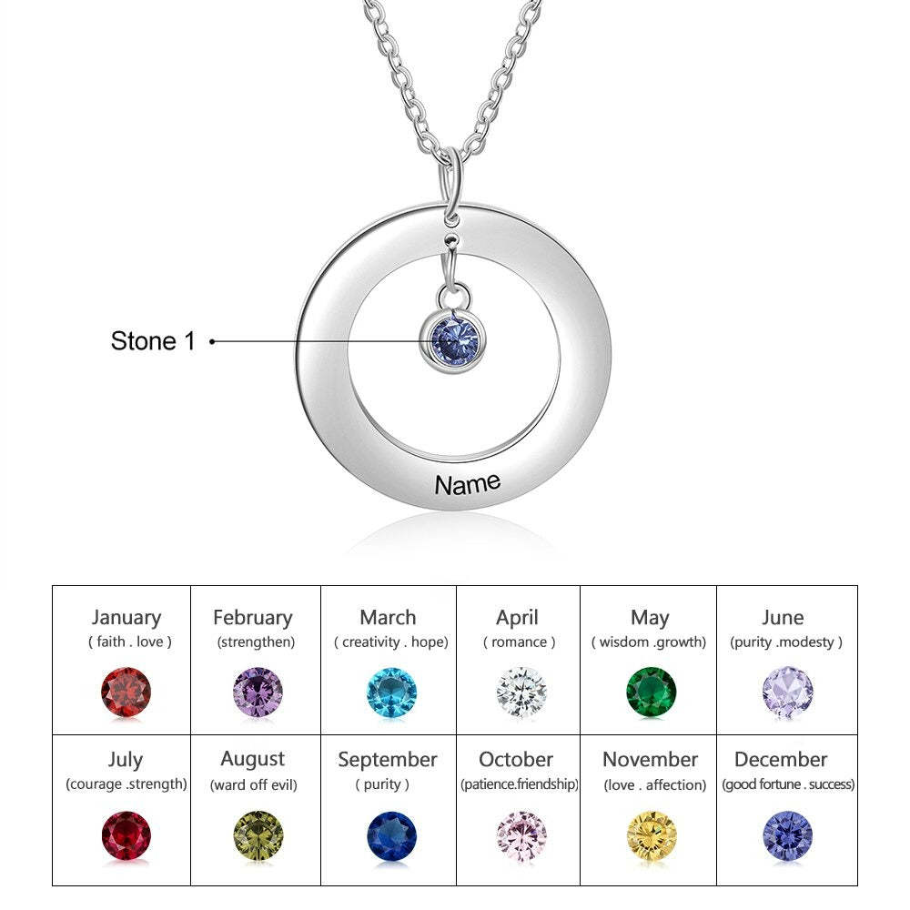 Personalized Stainless Steel Circle Necklace-Florence Scovel