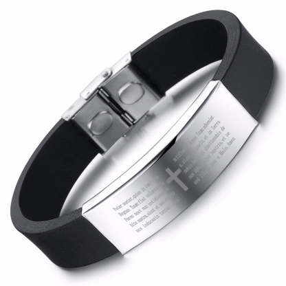 Scripture Pattern Silicone Stainless Steel Bracelets-Florence Scovel