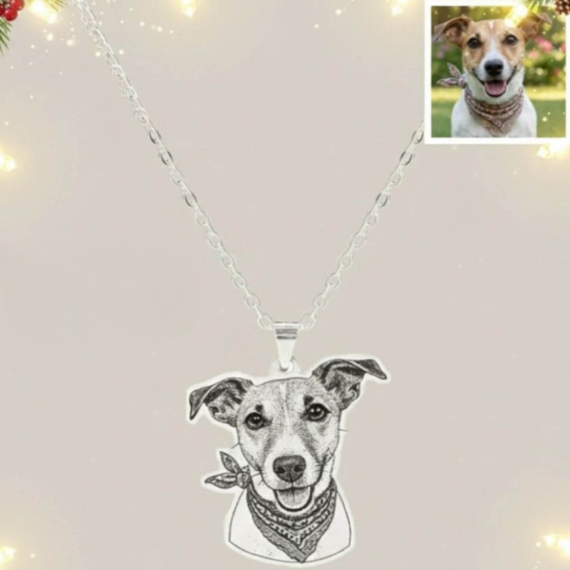 Custom Pet Photo Engraved Pendant Gift