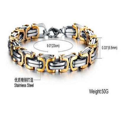 Luxury Personalized Man Bracelet New Cool Gold/Silver Stainless Steel - Florence Scovel - 3