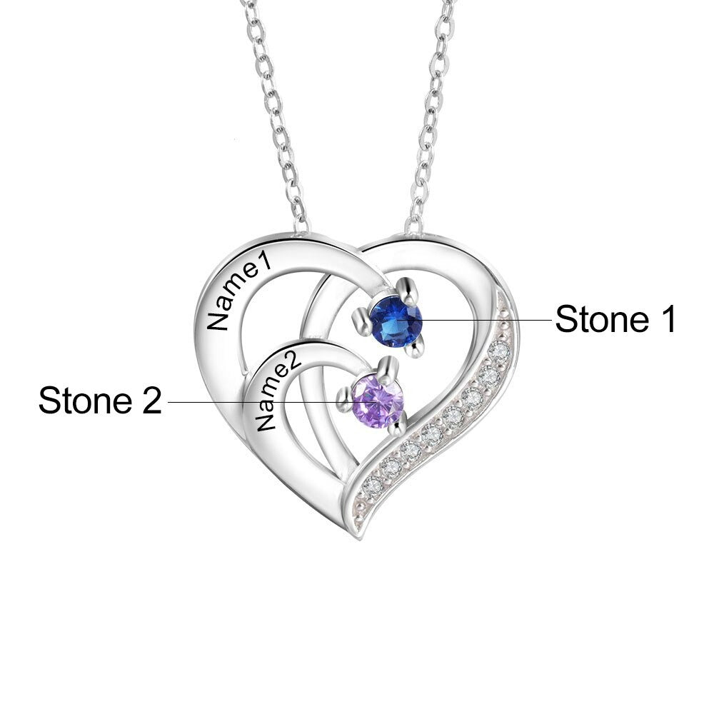 Customized Birthstone Engraved Pendant-Florence Scovel