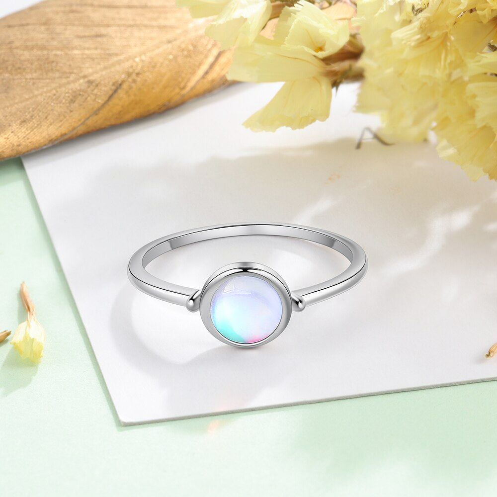 Rainbow Moonstone Ring For Women-Florence Scovel