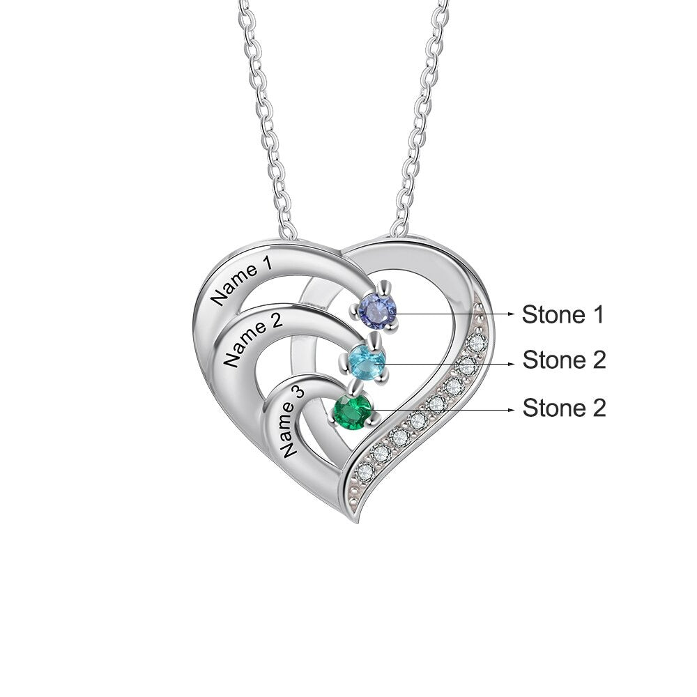 Customized Birthstone Engraved Pendant-Florence Scovel