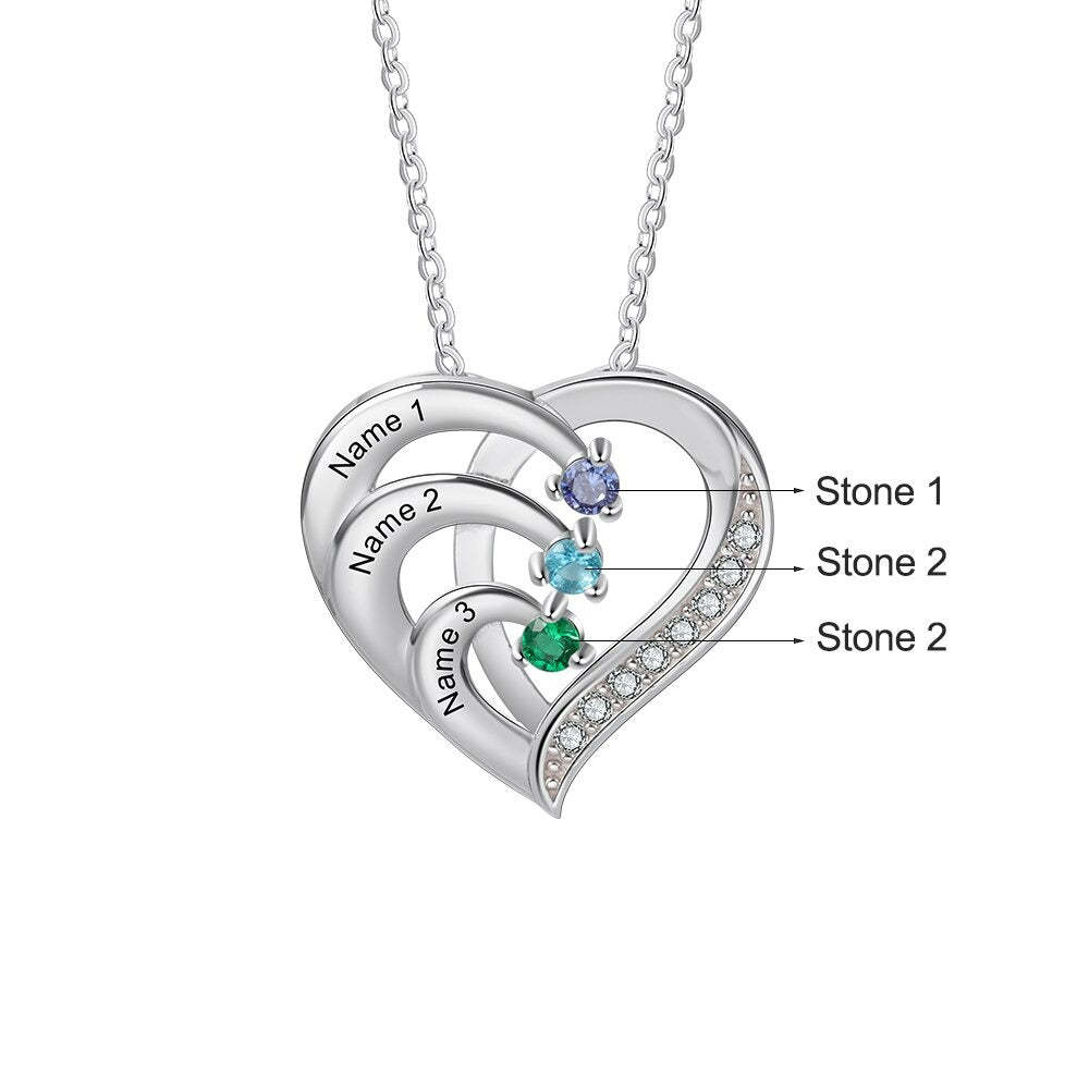 Customized Birthstone Engraved Pendant-Florence Scovel