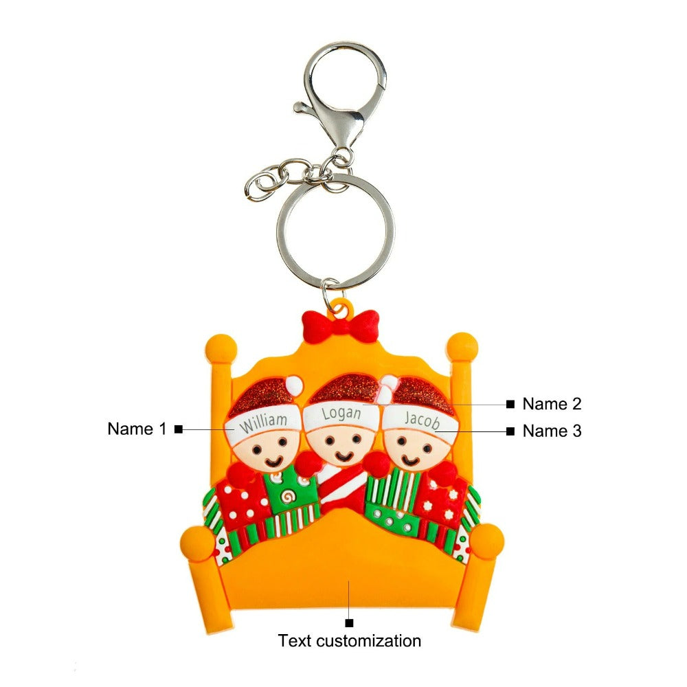 Personalized 3 Names Keychain for Women-Florence Scovel