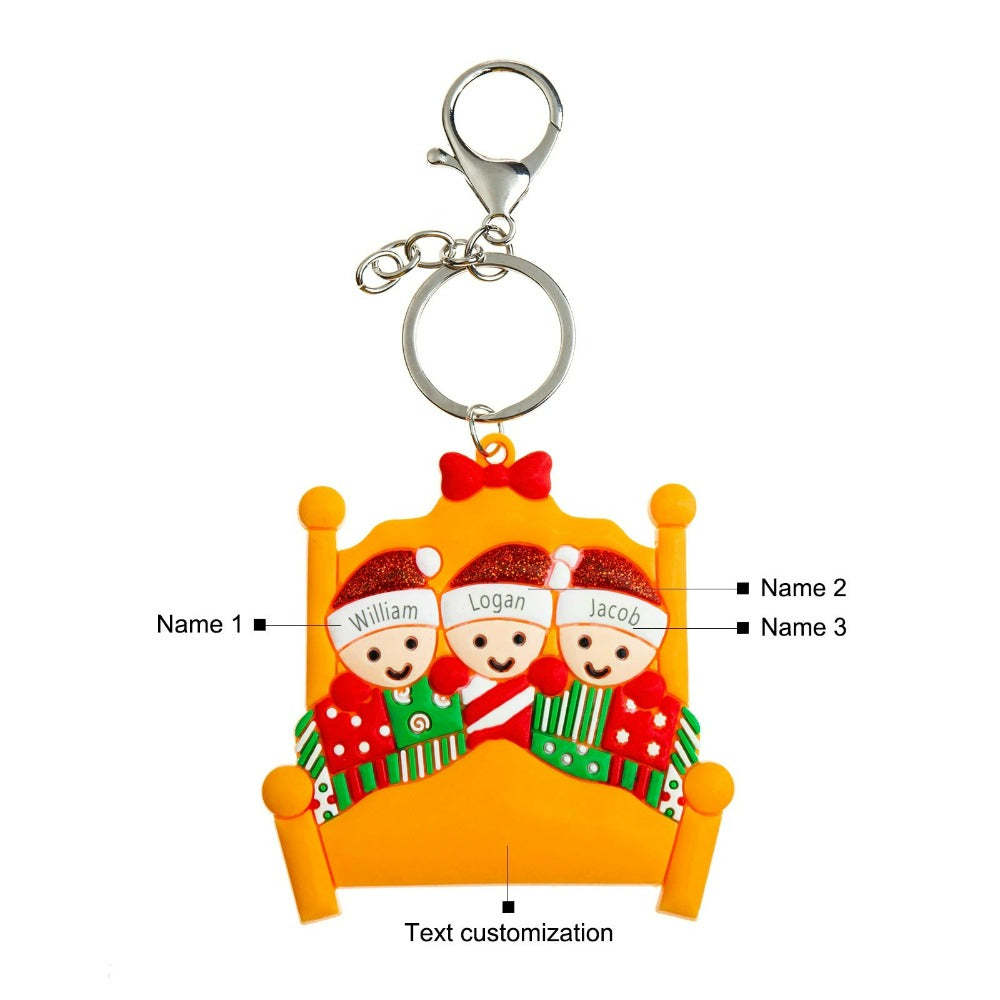 Personalized 3 Names Keychain for Women-Florence Scovel