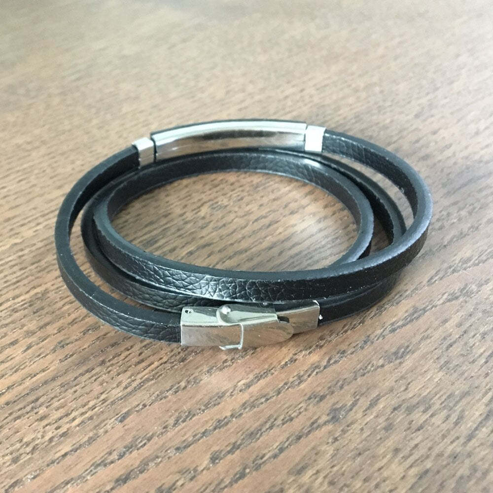 Double Layer Men's Leather Bracelets-Florence Scovel