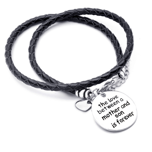 The Love Between A Mother And Son Is Forever - Hand Stamped Bracelet-Florence Scovel