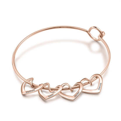 Engraving 4 Name Stainless Steel Bracelets For Women-Florence Scovel