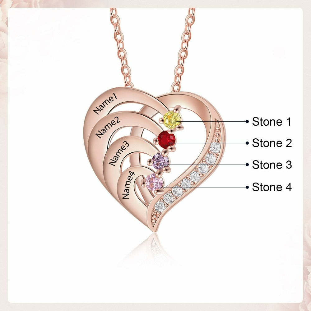 Customized Birthstone Engraved Pendant-Florence Scovel