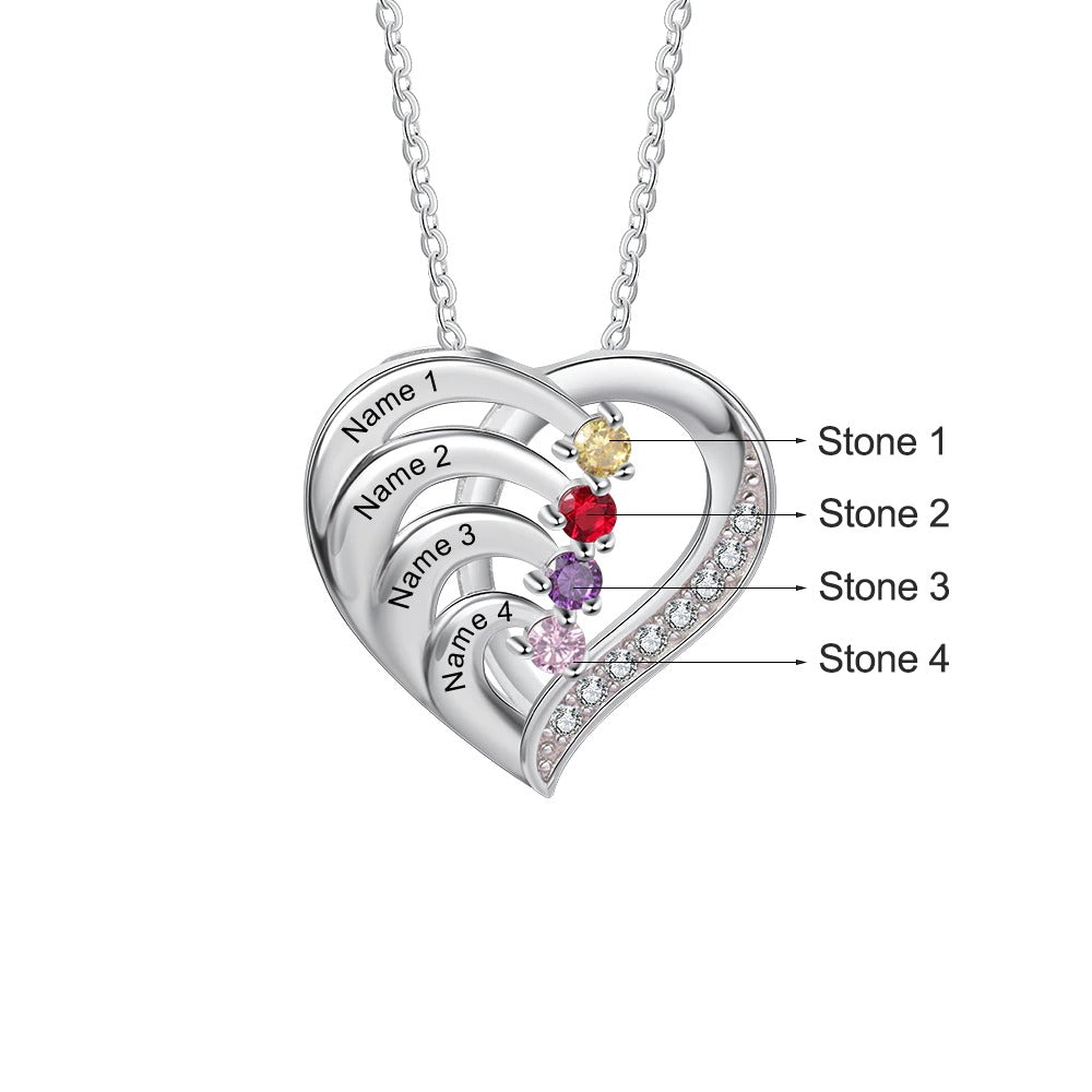 Customized Birthstone Engraved Pendant-Florence Scovel