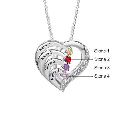 Customized Birthstone Engraved Pendant-Florence Scovel