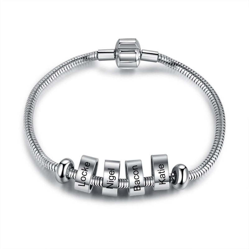 Customized 4 Names Beads Bracelet For Men-Florence Scovel