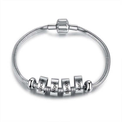 Customized 4 Names Beads Bracelet For Men-Florence Scovel