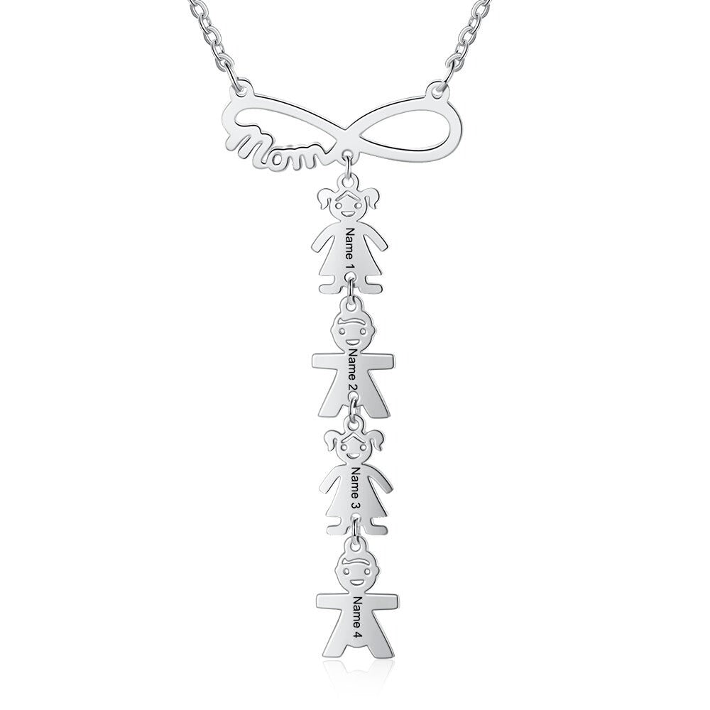Personalized 4 Names Infinity Necklaces-Florence Scovel
