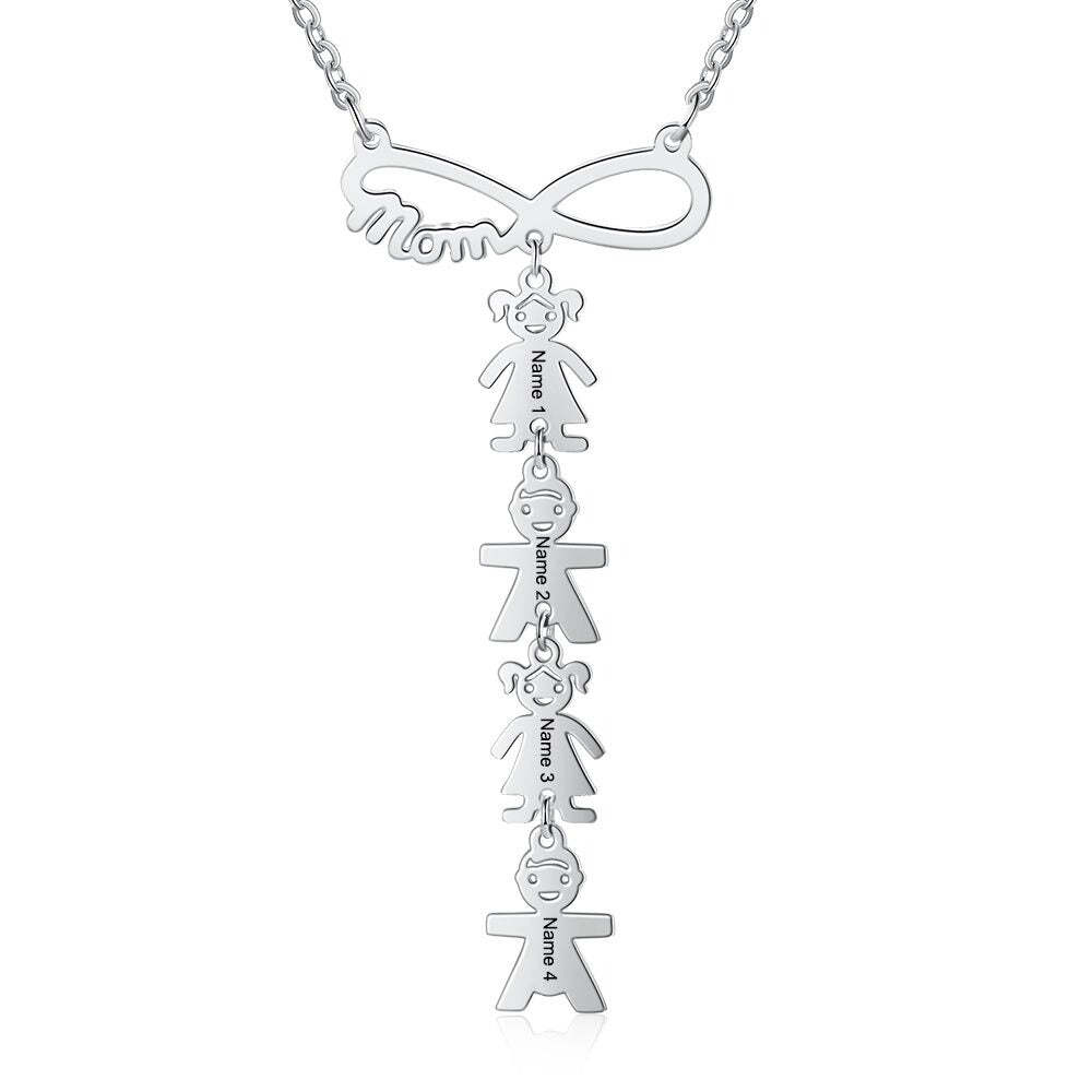 Personalized 4 Names Infinity Necklaces-Florence Scovel
