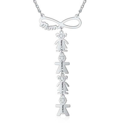 Personalized 4 Names Infinity Necklaces-Florence Scovel