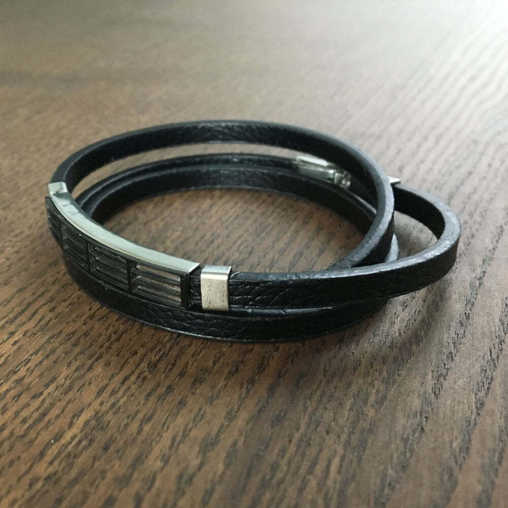 Double Layer Men's Leather Bracelets-Florence Scovel