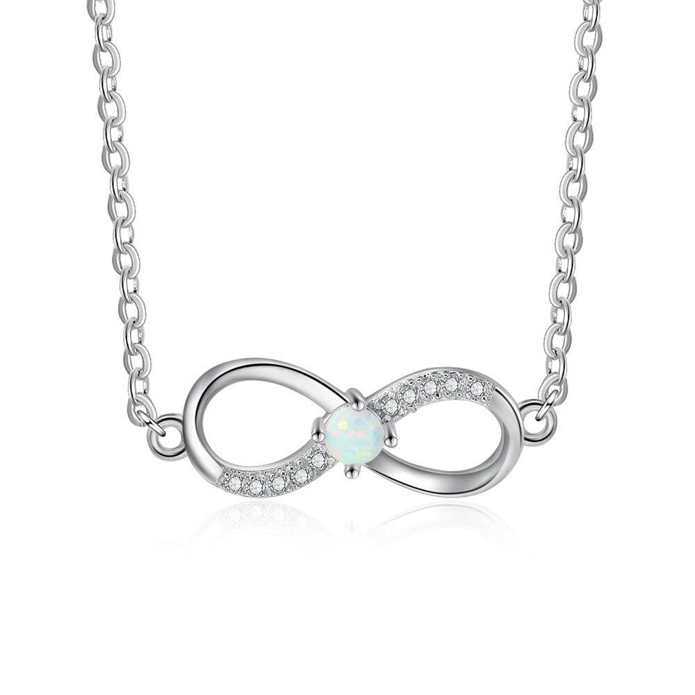 Infinity Pendant with Created White Fire-Florence Scovel