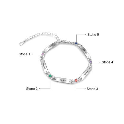 Adjustable Chain 5 Birthstone Infinity Bracelets-Florence Scovel