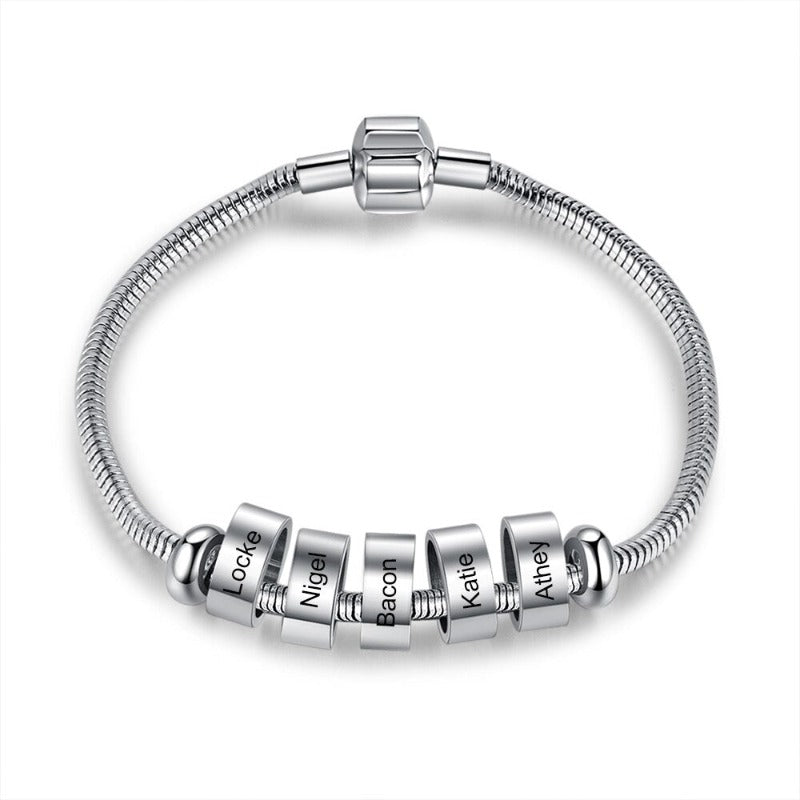 Customized 5 Names Beads Bracelet For Men-Florence Scovel