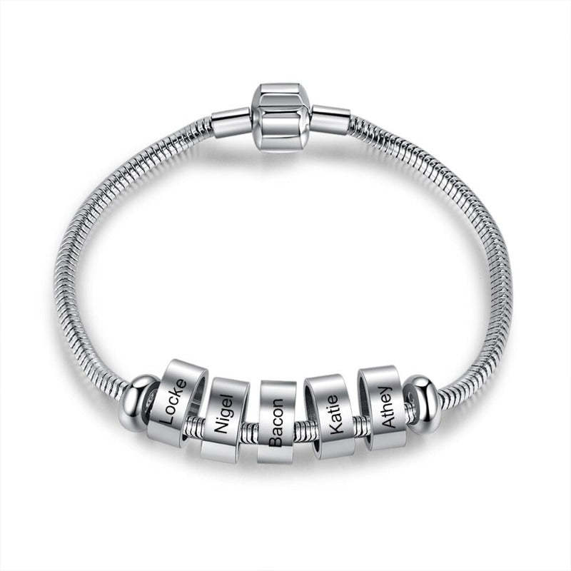 Customized 5 Names Beads Bracelet For Men-Florence Scovel