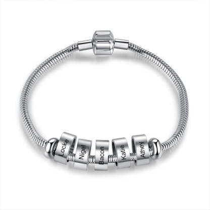 Customized 5 Names Beads Bracelet For Men-Florence Scovel