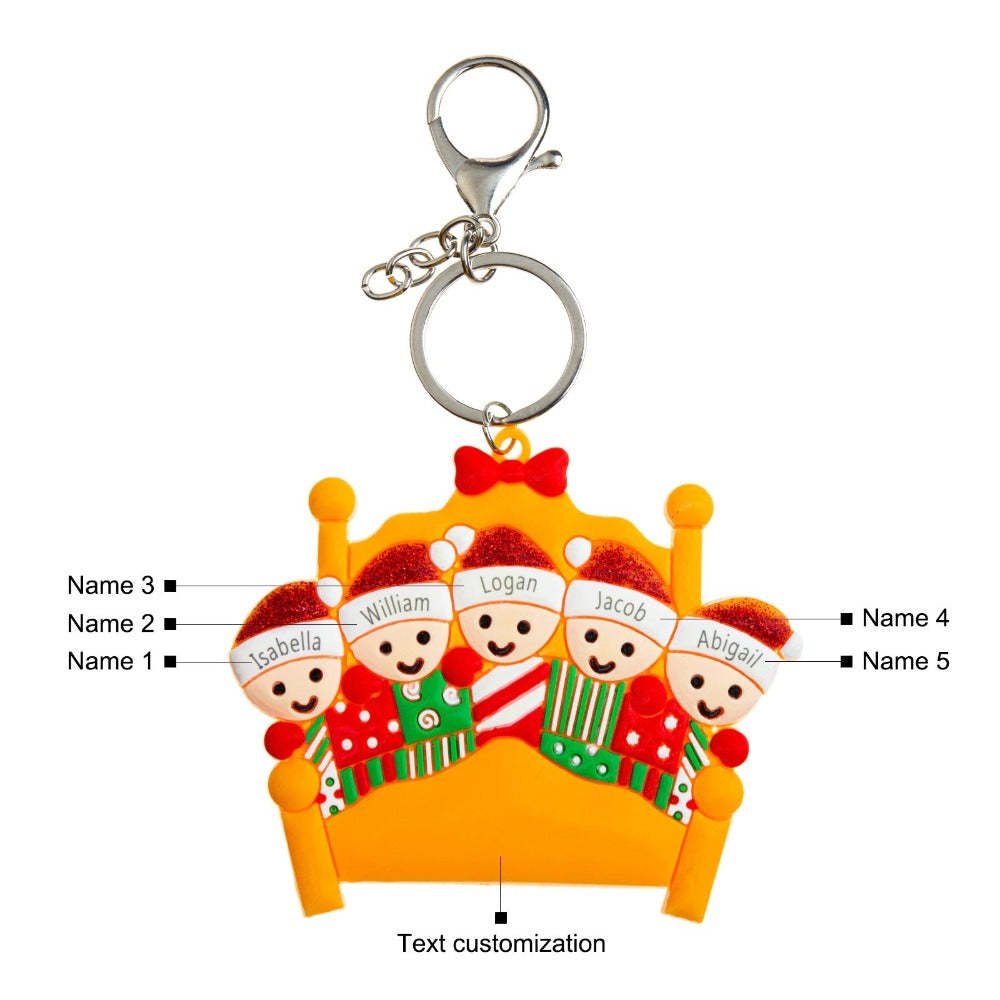 Personalized 5 Names Engraving Christmas Keychain-Florence Scovel