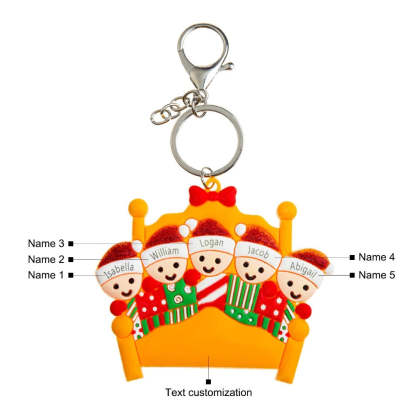 Personalized 5 Names Engraving Christmas Keychain-Florence Scovel