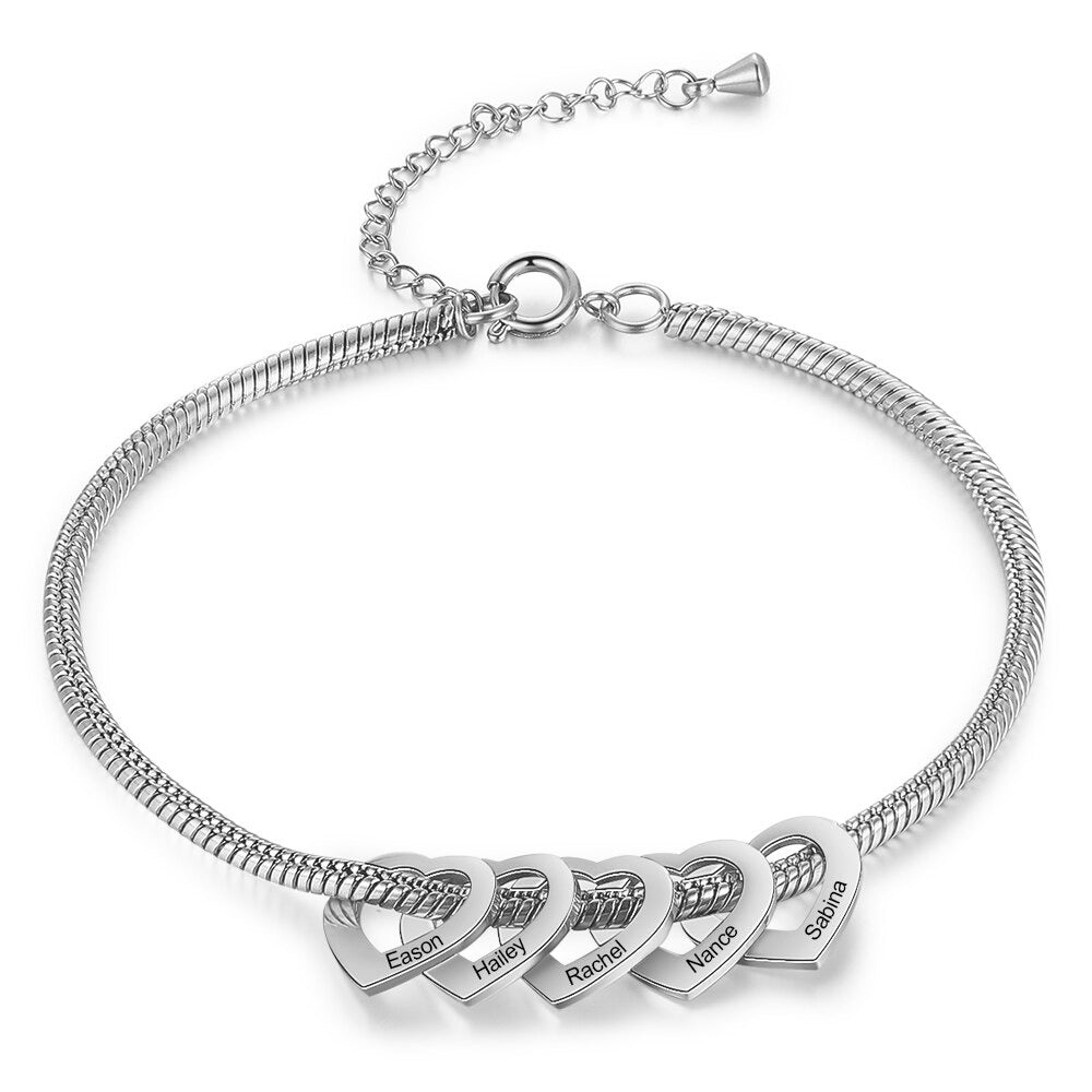 Personalized 5 Names Chain Bracelet For Women-Florence Scovel